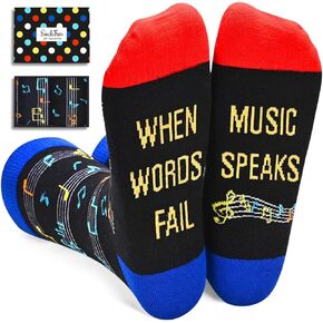 Sockfun Music Themed Gifts for Men Women - Note Gifts for Lovers Teens, Socks for Teacher