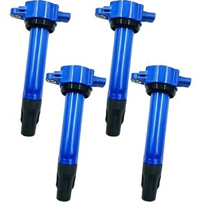 Performance Blue Ignition Coil Packs Set Of 4 Compatible With Jeep Patriot Compass Dodge Journey Caliber Avenger Chrysler 200 Sebring 2.0 2.4 L4 Replacement For UF557 04606824AB C1587