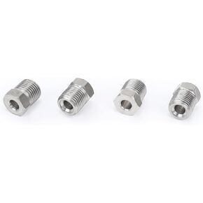 7/16 x 24 Inverted Flare Tube Nuts for 3/16" Brake Line Tube, Stainless Steel, Pack of 4