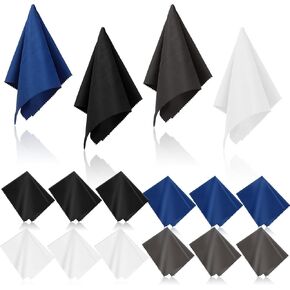 16 Pack Large Glasses Cleaning Cloth 12 x12 inches, Multiple Colors Oversized Microfiber Glasses Cleaning Cloths for Eyeglasses, TV Screens, Camera Lens, Sunglasses, Phones and Laptops