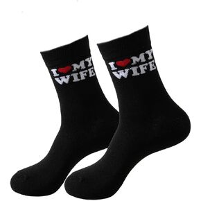 I Love My Grilfriend Mom Dad Daughter Son Wife Husband Grandma Grandpa My Boy Girl Men Women Mother Father Socks