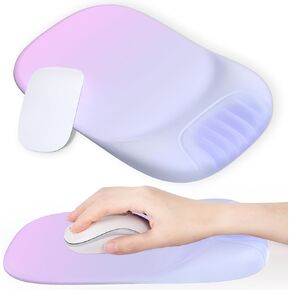 وسادة ماوس داعمة للمعصم مع كوستر، [أكبر بنسبة 20%] مجموعة وسادة مسند معصم من الإسفنج الذكي بتصميم مريح، قاعدة مطاطية غير قابلة للانزلاق للمكتب والعمل المنزلي والألعاب والبرمجة، رخام أرجواني in Kuwait