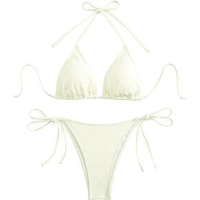 Segt Women's 2 قطعة من الأزهار الطباعة الرسن ربطة عنق التعادل بيكيني مجموعة المثلث سلسلة ثونغ ملابس السباحة الصيف بدلات الصيف للنساء