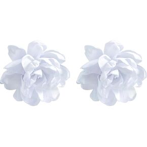 Statement Stud Earrings, Oversized 3D Flower, Lightweight Dress Up