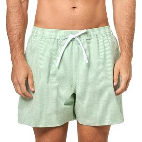 Lacoste Men's Striped Seersucker Swim Trunks