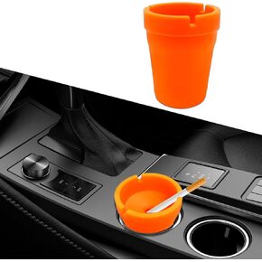 Car Ashtray, Smokeless Smellproof Windproof Self-Extinguishing Auto Ashtray, Portable Mini Vehicle Cigarette Trash Can Universal Fit for Most Cup Holder Keep Car Interior Accessories Tidy (Black)