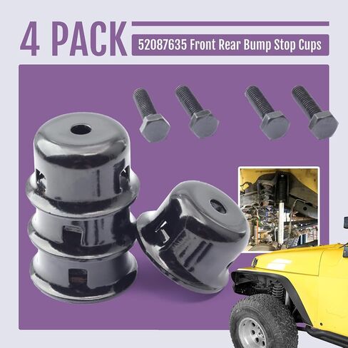 52087635 TJ Front Rear Bump Stop Cups Replacement for Jeep Wrangler TJ 1997-2006, Jounce Bumper Brackets Only for Grand Cherokee ZJ Front 1993-1998 Replace 2.9101G 52087636AC (4 Pack) in Saudi Arabia