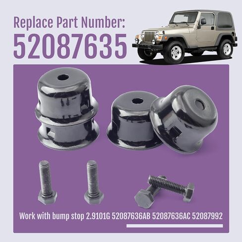 52087635 TJ Front Rear Bump Stop Cups Replacement for Jeep Wrangler TJ 1997-2006, Jounce Bumper Brackets Only for Grand Cherokee ZJ Front 1993-1998 Replace 2.9101G 52087636AC (4 Pack) in Saudi Arabia