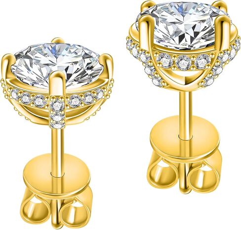 أقراط Moissanite أقراط Strling Silver Stud أقراط للنساء 2 قيراط S925 الأقراط في حلق الذهب Hypoallergenic للنساء ترصيع in Kuwait