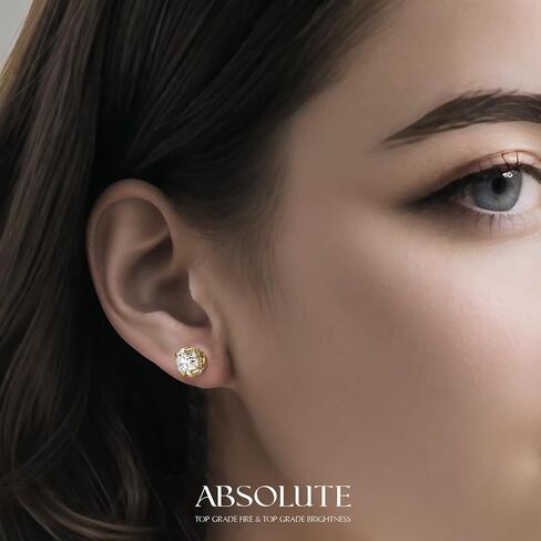 أقراط Moissanite أقراط Strling Silver Stud أقراط للنساء 2 قيراط S925 الأقراط في حلق الذهب Hypoallergenic للنساء ترصيع in Kuwait