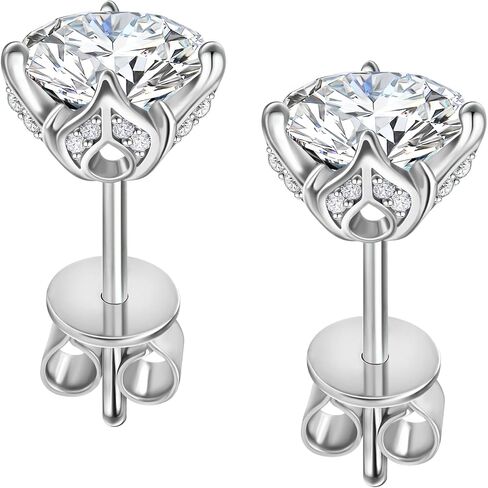 أقراط Moissanite أقراط Strling Silver Stud أقراط للنساء 2 قيراط S925 الأقراط في حلق الذهب Hypoallergenic للنساء ترصيع in Kuwait