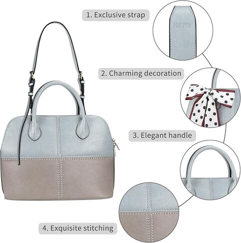 حقيبة حقيبة Fukuyin للنساء متوسطة الكبرى أكياس أعلى مقبض حقيبة حقيبة القبة للسيدات جلد الفاكسو in Kuwait