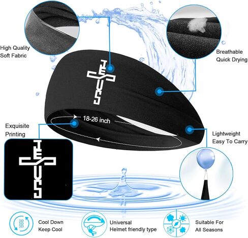 3pcs Sweat Bands Headbands Men Sweatbands Headbands for Women Christian CrossSports Running in Saudi Arabia