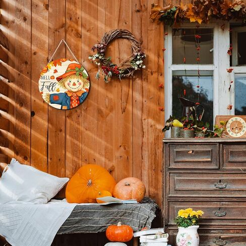 Thanksgiving Fall Welcome Sign Turkey Front Door Wall Signs Hanging Wood Harvest Decoration Autumn Porch & Yard Party Supplies Decor (Give Thanks-A) in Kuwait