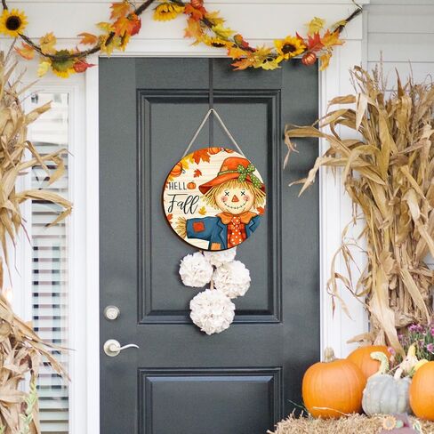 Thanksgiving Fall Welcome Sign Turkey Front Door Wall Signs Hanging Wood Harvest Decoration Autumn Porch & Yard Party Supplies Decor (Give Thanks-A) in Kuwait