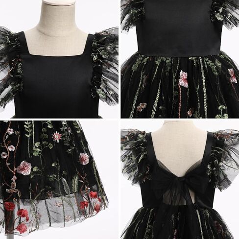 Toddler Flower Girl Dress for Wedding Floral Butterfly Daisy Flutter Sleeve Princess Birthday Tea Party Sundress in Kuwait