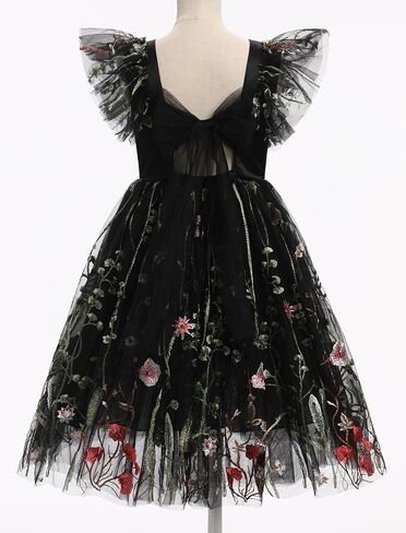 Toddler Flower Girl Dress for Wedding Floral Butterfly Daisy Flutter Sleeve Princess Birthday Tea Party Sundress in Kuwait