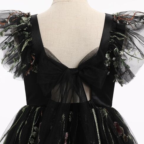 Toddler Flower Girl Dress for Wedding Floral Butterfly Daisy Flutter Sleeve Princess Birthday Tea Party Sundress in Kuwait