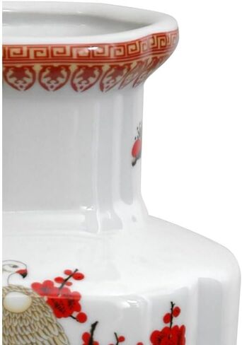 Oriental Furniture 12" Floral Blue & White Porcelain Vase in Saudi Arabia