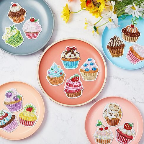 16 Pcs Plant Diamond Painting Magnets Refrigerator Magnetic Sticker Diamond Fridge Magnet Diamond Painting Kits Gem Art for Kids Beginners Boys Girls Adults DIY Crafts Party in Saudi Arabia