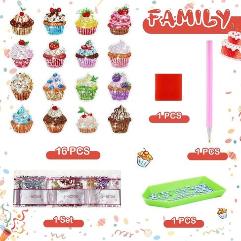 16 Pcs Plant Diamond Painting Magnets Refrigerator Magnetic Sticker Diamond Fridge Magnet Diamond Painting Kits Gem Art for Kids Beginners Boys Girls Adults DIY Crafts Party in Saudi Arabia