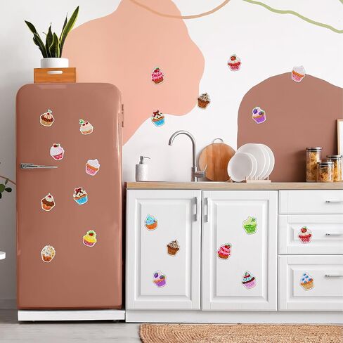 16 Pcs Plant Diamond Painting Magnets Refrigerator Magnetic Sticker Diamond Fridge Magnet Diamond Painting Kits Gem Art for Kids Beginners Boys Girls Adults DIY Crafts Party in Saudi Arabia