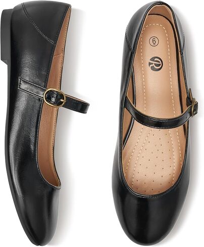 Rekayla Flats for Women Mary Jane Shoes Women Round Toe Ballet Flats with Buckle Strap Comfortable Dress Shoes for Work Casual Daily Wear in Saudi Arabia