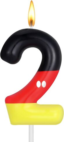 Red Black Number Birthday Candle for Boys Girls Red Mouse Cake Topper Cartoon Themed Cupcake Decor Number 1 Birthday Parties Supplies (Number 1) in Saudi Arabia