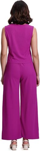 SeSe Code Womens 2 Piece Outfits Business Casual Button Up Vest and Wide Leg Pants Waffle Knit Sleeveless Blazer Suit Set in Saudi Arabia