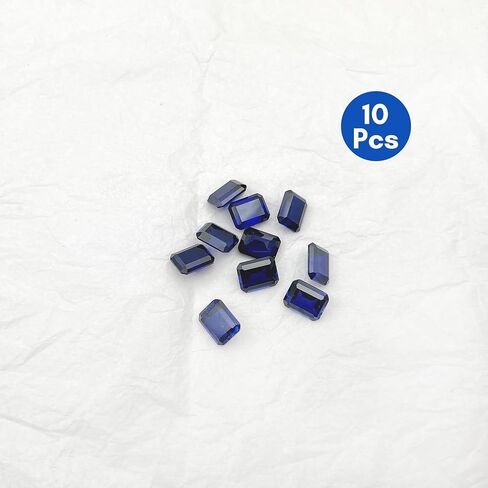 10pcs فضفاضة من الياقوت الاصطناعية الحجر الجملة بالجملة الزمرد قطع الملكية الأزرق الكوروندوم الأحجار الكريمة الجوهرة GEMS VVS درجة (6x4/7x5/8x6/9x7mm) in Kuwait