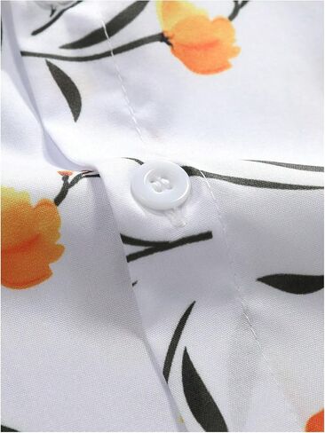 Men's 2 Piece Short Sets Outfits Button Down Floral Shirts and Drawstring Waist Shorts Tracksuits in Saudi Arabia