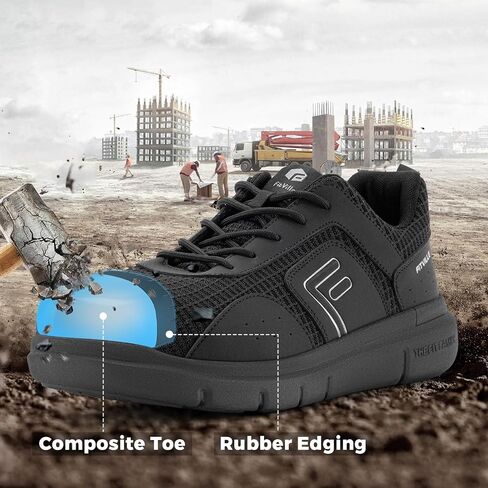 FitVille Exitra Wide Steel Toe Shoes for Men Puncture Proof Composite Toe Safety Work Shoes with Arch Support in Saudi Arabia