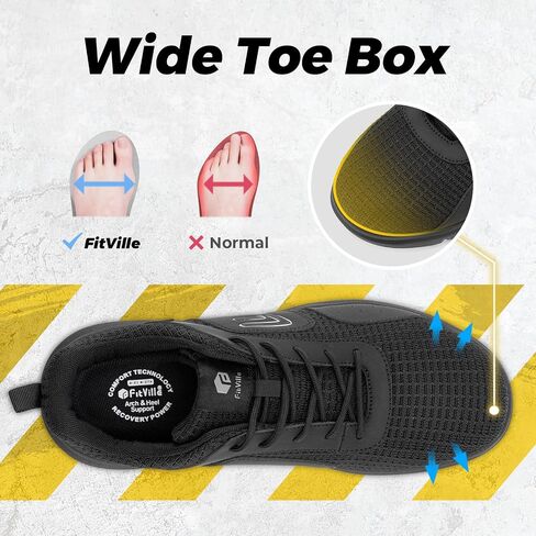 FitVille Exitra Wide Steel Toe Shoes for Men Puncture Proof Composite Toe Safety Work Shoes with Arch Support in Saudi Arabia