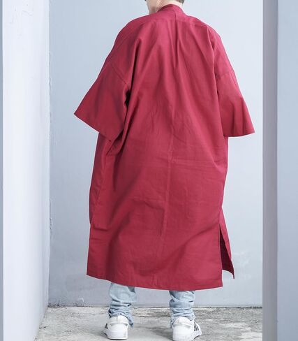 Men's Long Cotton Linen Kimono Cardigan Oversized Noragi Jacket Man Haori Summer Yukata Beach Robe in Saudi Arabia