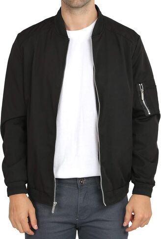 WULFUL Mens Casual Lightweight Jacket Softshell Flight Bomber Jacket Varsity Windbreaker in Saudi Arabia