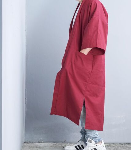 Men's Long Cotton Linen Kimono Cardigan Oversized Noragi Jacket Man Haori Summer Yukata Beach Robe in Saudi Arabia