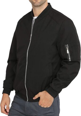 WULFUL Mens Casual Lightweight Jacket Softshell Flight Bomber Jacket Varsity Windbreaker in Saudi Arabia