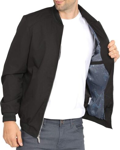 WULFUL Mens Casual Lightweight Jacket Softshell Flight Bomber Jacket Varsity Windbreaker in Saudi Arabia