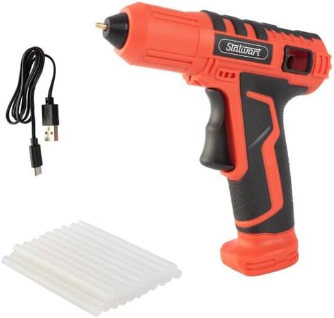 4V Cordless Hot Glue Gun - Wireless Glue Gun Kit with 15 Second Warm-Up Time and 20 Sticks - Crafting and Classroom Essentials by Stalwart (Pink) in Saudi Arabia