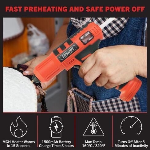 4V Cordless Hot Glue Gun - Wireless Glue Gun Kit with 15 Second Warm-Up Time and 20 Sticks - Crafting and Classroom Essentials by Stalwart (Pink) in Saudi Arabia