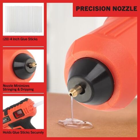 4V Cordless Hot Glue Gun - Wireless Glue Gun Kit with 15 Second Warm-Up Time and 20 Sticks - Crafting and Classroom Essentials by Stalwart (Pink) in Saudi Arabia