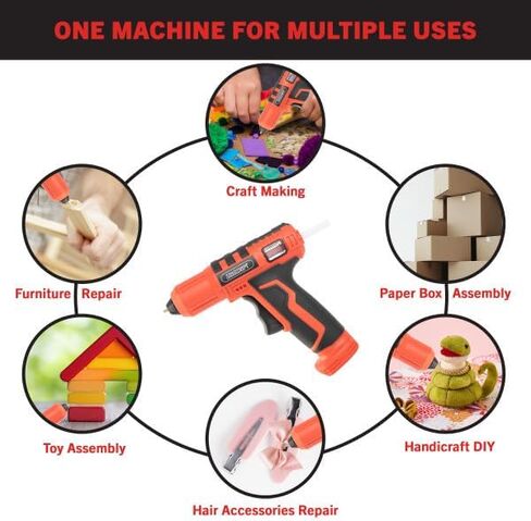 4V Cordless Hot Glue Gun - Wireless Glue Gun Kit with 15 Second Warm-Up Time and 20 Sticks - Crafting and Classroom Essentials by Stalwart (Pink) in Saudi Arabia