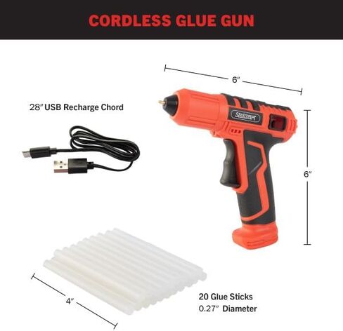 4V Cordless Hot Glue Gun - Wireless Glue Gun Kit with 15 Second Warm-Up Time and 20 Sticks - Crafting and Classroom Essentials by Stalwart (Pink) in Saudi Arabia