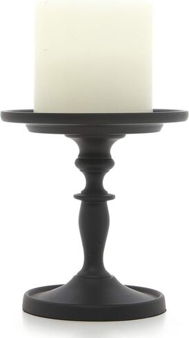 Hosley® Iron Pillar Candle Holder Table Centrepiece Perfect for Home Decor, Wedding, Parties, Living Room Gold, 5 Inch High Gold in Kuwait