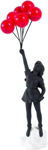 Flying Balloon Girl Statue,Resin Figure Sculpture Crafts Ornament Modern Art Sculptures for Home Decor,Anti-war Theme in Saudi Arabia