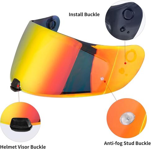 C70 Helmet Shield Replacement, C70 Visor Shield Compatible with C70/ HJ20M/ FG-17/ FG-ST/IS-17 Visor Accessories (Black) in Saudi Arabia
