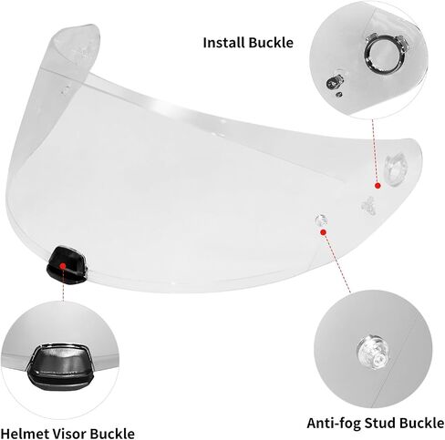 HJ-31 Helmet Helment Revor ، Rishield Replacement Poundor لـ i10 /i70 ، أقنعة الدراجات النارية ، ملحقات حجارة خوذة الدراجات النارية (قوس قزح) in Kuwait