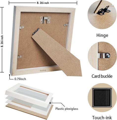 Heart Thumbprint Wedding Picture Frame with Ink Kit, Engagement Gifts for Couples Keepsake Wedding Registry Search Personalized Bridal Shower Gifts for Mr And Mrs Newlywed (White) in Kuwait