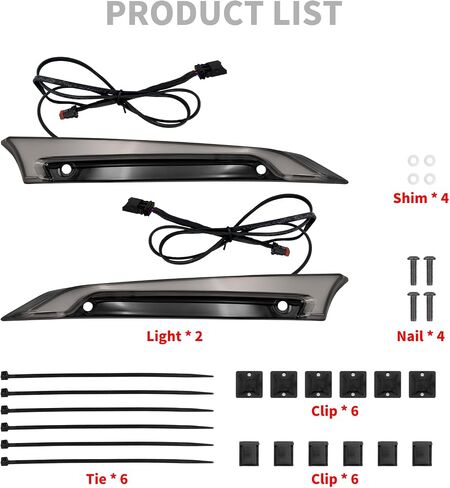 Windshield Trim Lights with LED Running and Turn Signal Lights Fit for Harley Road Glide FLTRXS FLTRK FLTRX 2015-2023 (Black Housing Smoke Lens) in Saudi Arabia