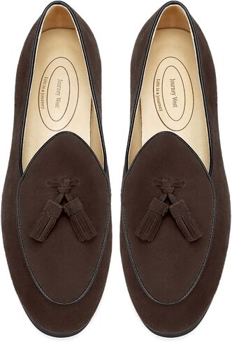 Journey West Men's Vintage Loafers for Men Belgian Loafers Slip-on Loafer Penny Loafer Casual Loafers in Saudi Arabia